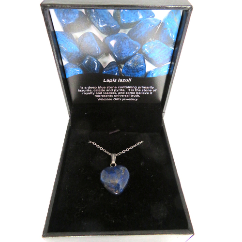 Small Lapis Lazuli heart shaped pendant on chain