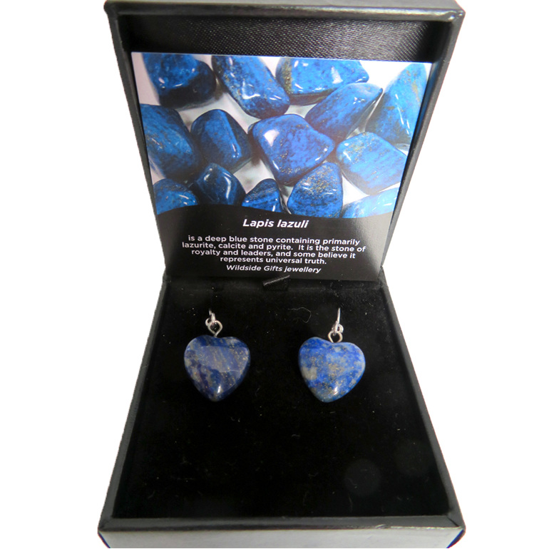 Small Lapis Lazuli Heart Shaped Drop earrings