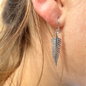 XP22 Sterling Silver Fern drop earrings
