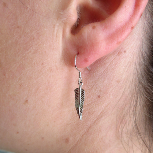 XP30 Small Sterling Silver Fern Earrings
