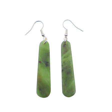 WKE42 Medium Greenstone Earrings 40-45mm