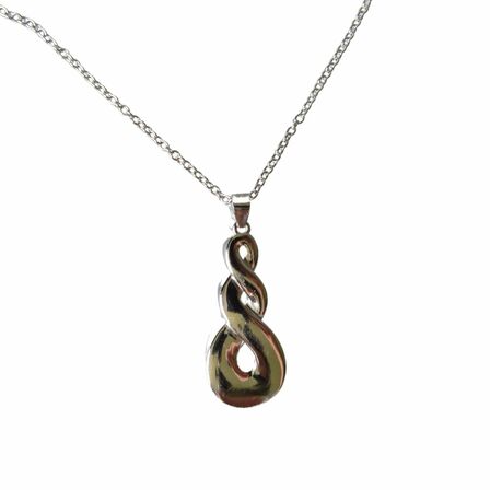 Double Twist Solid Sterling Silver Pendant