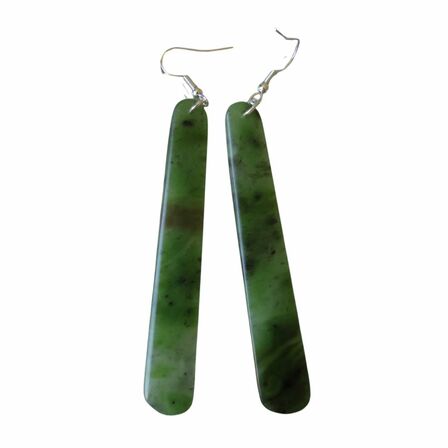 Pounamu Earrings Very Long 74mm