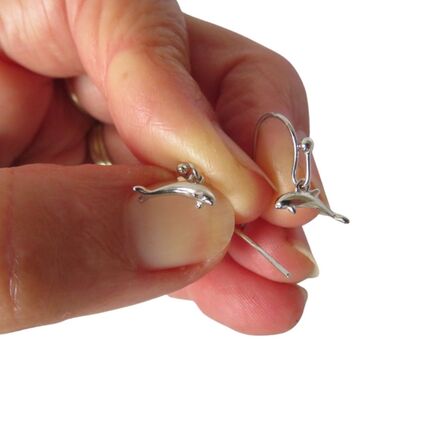 Dolphin Drop Earrings | Silver PVD on stainless steel