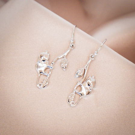 Pygmy Possum Sterling Silver Drop Earrings