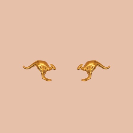 Gold-plated Kangaroo Studs