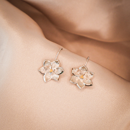 Sun Orchid Sterling Silver Drop Earrings