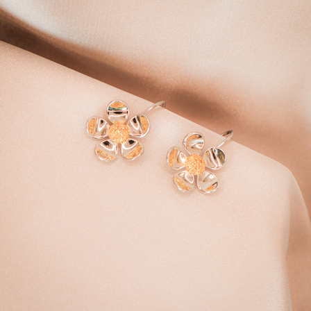 Granite Buttercup Sterling Silver Drop Earrings