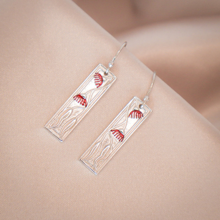 Eucalyptus Sterling Silver Drop Earrings