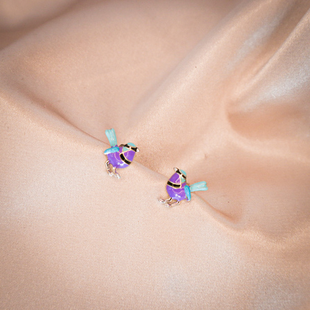 Splendid Fairy Wren Sterling Silver Studs