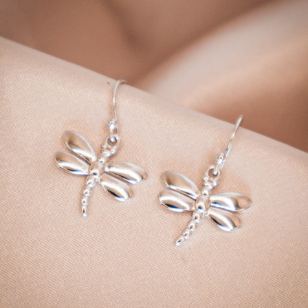 Australian Emperor Dragonfly Drop Sterling Silver Earrings