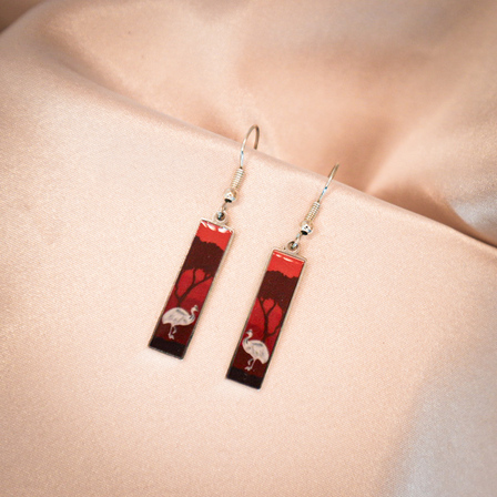Southern Cassowary Stainless Steel Drop Earrings