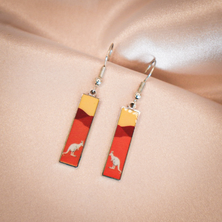 Kangaroo Stainless Steel Drop Earrings