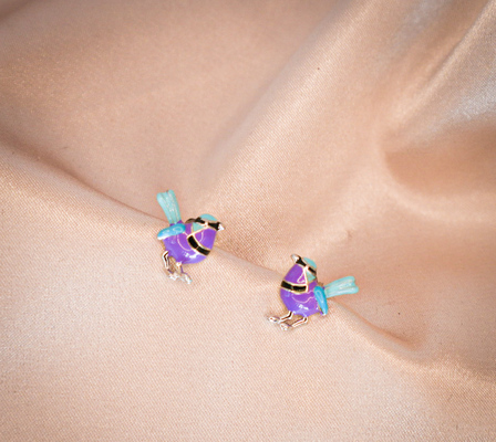 Splendid Fairy Wren Sterling Silver Studs