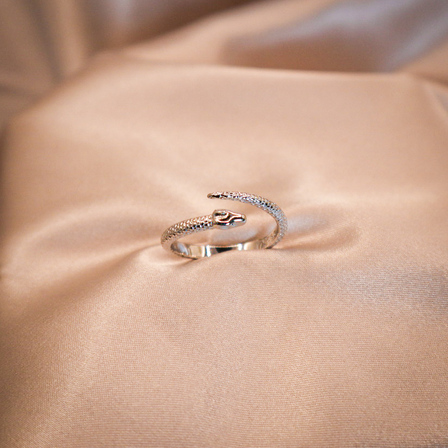 Sterling Silver Snake Adjustable Ring