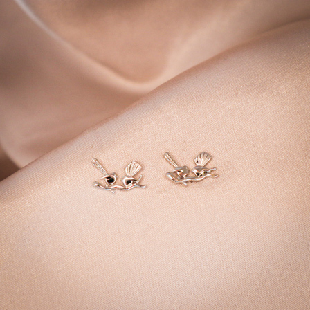 Sterling Silver Fantail Stud Earrings