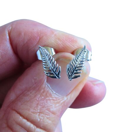 Silver Fern Stud Earrings