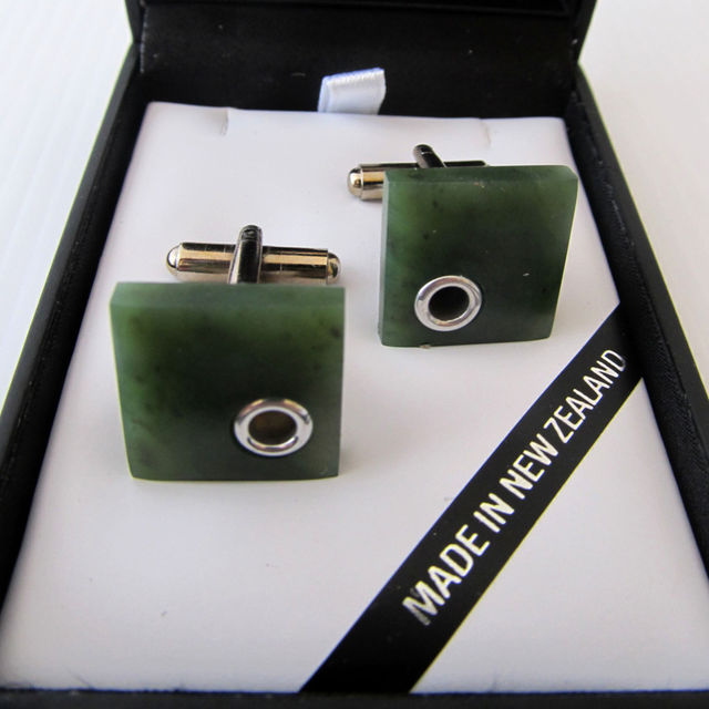 NZ Greenstone Cufflinks for weddings, businessmen | Wildside Gifts