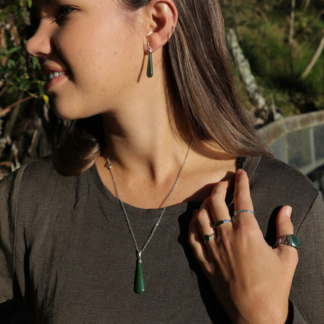 New-Zealand-greenstone-pounamu-jewellery-sets | pendant and earring sets | Wildside Gifts