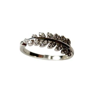 Sparkly Silver Fern Ring Silver PVD on Stainless Steel