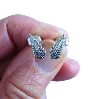 Silver Fern Stud Earrings